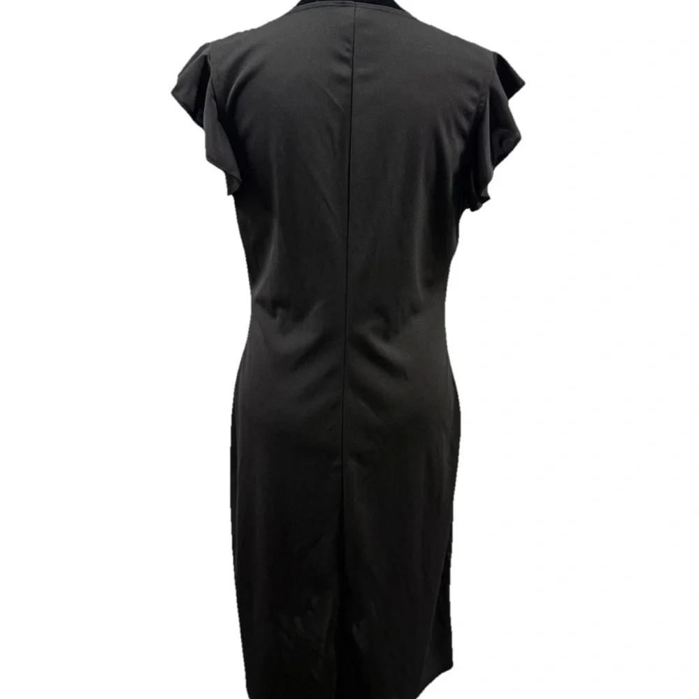 Vintage Girls Large Little Black Dress V-Neck‎ Fit And Flare Party Womens XS LBD